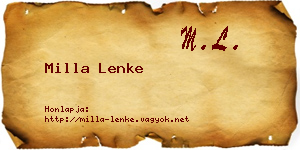 Milla Lenke névjegykártya